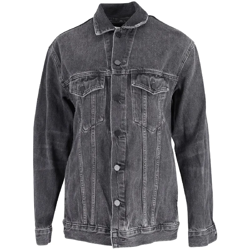 Alexander Wang Oversized Daze Jacket in Black Cotton Denim