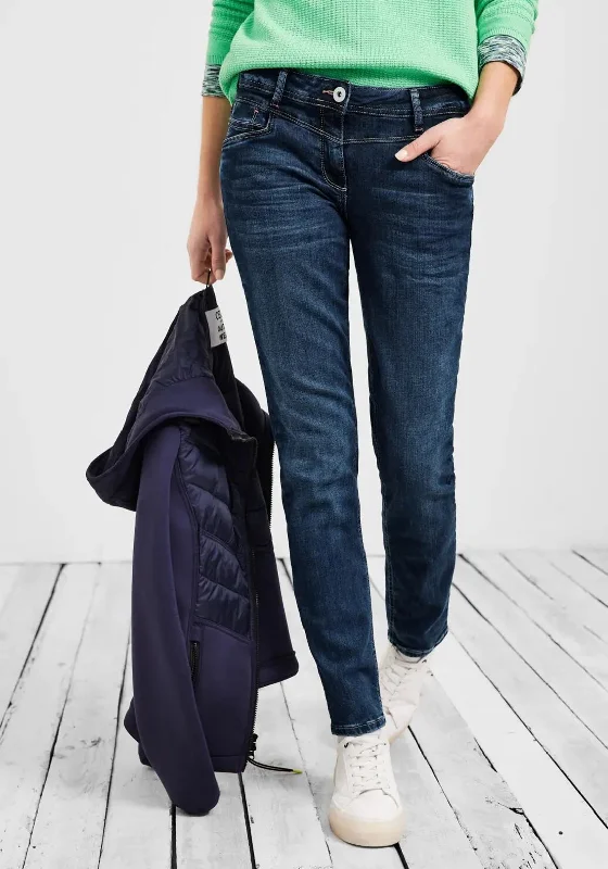 Cecil Loose Fit Slim Leg Jeans, Dark Blue