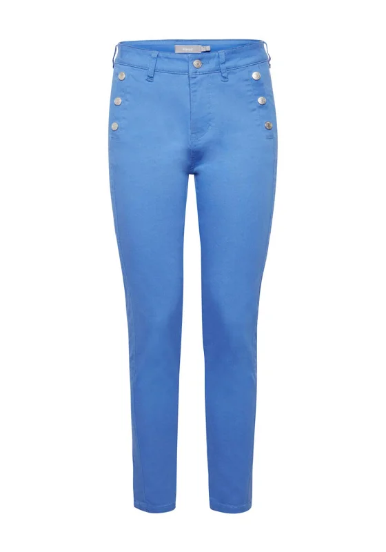 Fransa Button Detail Skinny Jeans, Azure Blue