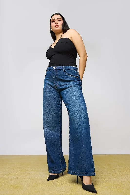 Pacific Blue Curve Wide Leg Jeans