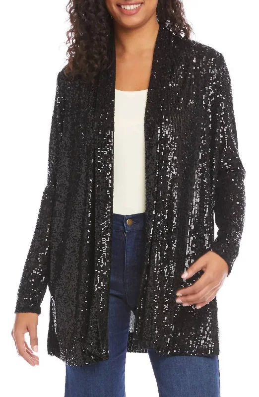 Sequin Jacket In Black Sequin