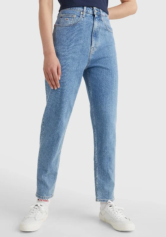 Tommy Jeans Ultra High Rise Tapered Mom Jean, Light Blue Denim