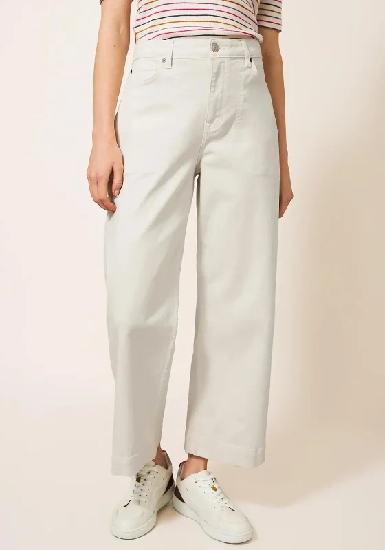 White Stuff Tia Wide Leg Cropped Jeans, Natural