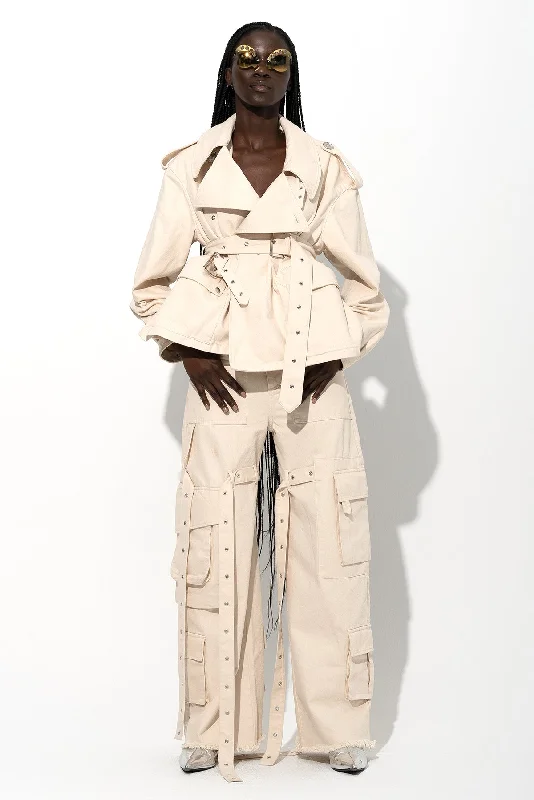 OFF-WHITE CROPPED TRENCH COAT